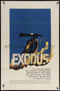 6h0861 EXODUS 1sh 1961 Otto Preminger, great artwork of arms reaching for rifle by Saul Bass!