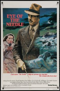 6h0864 EYE OF THE NEEDLE int'l 1sh 1981 Donald Sutherland, Kate Nelligan, different art by Graves!