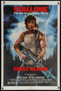6h0877 FIRST BLOOD NSS style 1sh 1982 artwork of Sylvester Stallone as John Rambo by Drew Struzan!