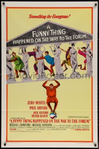 6h0915 FUNNY THING HAPPENED ON THE WAY TO THE FORUM 1sh 1966 wacky image of Zero Mostel!