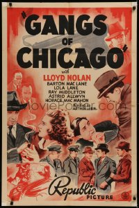 6h0920 GANGS OF CHICAGO 1sh 1940 Lloyd Nolan, Astrid Allwyn, Barton MacLane, ultra rare!