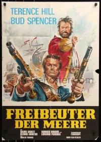 6h0185 BLACKIE THE PIRATE German 1972 cool art of Terence Hill & Bud Spencer by Peltzer!