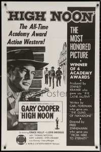 6h0980 HIGH NOON 1sh R1966 art of cowboy Gary Cooper, Fred Zinnemann classic!