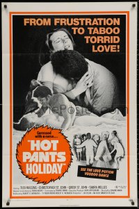 6h0989 HOT PANTS HOLIDAY 1sh 1971 frustration to taboo torrid love, see love potion voodoo dance!