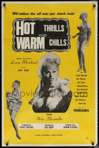 6h0991 HOT THRILLS & WARM CHILLS 25x38 1sh 1967 sexy Rita Alexander & guest star Lorna Maitland!