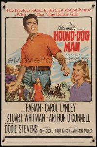 6h0992 HOUND-DOG MAN 1sh 1959 Fabian starring in his first movie with pretty Carol Lynley!