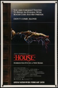 6h0993 HOUSE advance 1sh 1986 Bill Morrison art of severed hand ringing doorbell, don't come alone!