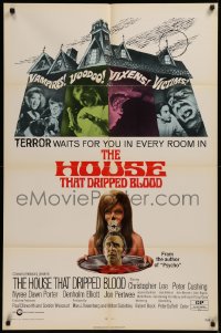 6h0994 HOUSE THAT DRIPPED BLOOD 1sh 1971 Christopher Lee, Vampires! Voodoo! Vixens!