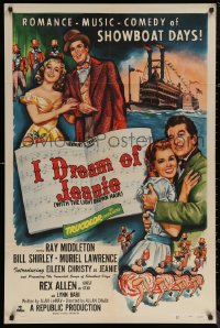 6h1002 I DREAM OF JEANIE 1sh 1952 romance, music & comedy of showboat days, blackface minstrels!