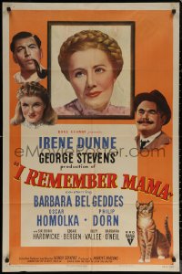 6h1004 I REMEMBER MAMA 1sh 1948 Irene Dunne, Barbara Bel Geddes, directed by George Stevens!