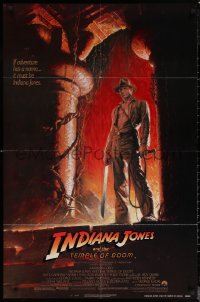 6h1016 INDIANA JONES & THE TEMPLE OF DOOM 1sh 1984 Harrison Ford, Kate Capshaw, Wolfe NSS style!