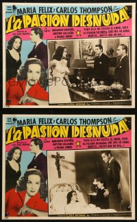 6h0009 LA PASION DESNUDA 2 Spanish/US LCs 1954 Naked Passion, great images of pretty Maria Felix!