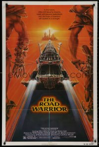 6h1098 MAD MAX 2: THE ROAD WARRIOR 1sh 1982 Mel Gibson in the title role, great art by Commander!