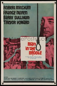 6h1106 MAN IN THE MIDDLE 1sh 1964 Robert Mitchum, France Nuyen, Barry Sullivan, Trevor Howard, noose