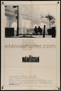6h1110 MANHATTAN style B 1sh 1979 classic image of Woody Allen & Diane Keaton by bridge!