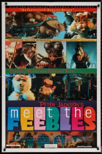 6h1119 MEET THE FEEBLES 1sh 1995 Peter Jackson, stuffed hippo with machine gun!