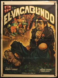 6h0135 EL VAGABUNDO Mexican poster 1953 Ernesto Garcia Cabral art of homeless Tin-Tan, very rare!