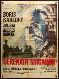 6h0140 HOUSE OF EVIL Mexican poster 1968 wonderful huge headshot artwork of Boris Karloff