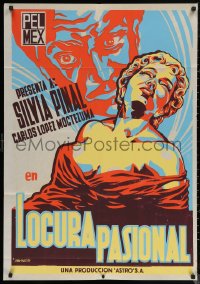 6h0146 LOCURA PASIONAL export Mexican poster 1956 art of Mexican sexiest beauty Silvia Pinal!