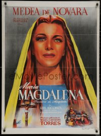 6h0151 MARIA MAGDALENA Mexican poster 1946 cool Cabral art of Medea de Novara in title role!