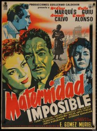 6h0152 MATERNIDAD IMPOSIBLE Mexican poster 1955 Maria Elena Marques, Emilia Guiu, Armando Calvo