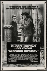6h1125 MIDNIGHT COWBOY 1sh R1980 Dustin Hoffman, Jon Voight, John Schlesinger classic!