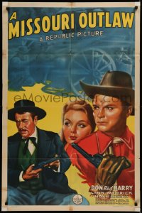 6h1134 MISSOURI OUTLAW 1sh 1941 Lynn Merrick, Noah Beery, Don 'Red' Barry, cowboy western!