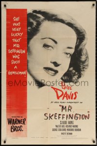 6h1147 MR. SKEFFINGTON 1sh 1944 Bette Davis, Rains, a woman is beautiful only when she is loved!