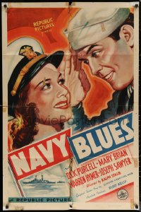6h1168 NAVY BLUES 1sh 1937 sailors Dick Purcell and sexy Mary Brian, she had an aye aye for him!