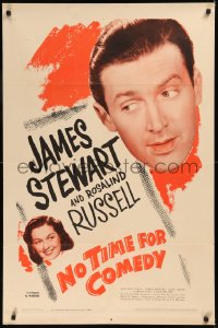 6h1183 NO TIME FOR COMEDY 1sh R1946 best portrait of James Stewart & Rosalind Russell!