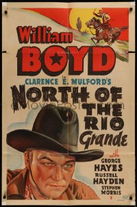 6h1187 NORTH OF THE RIO GRANDE Other Company 1sh 1937 art of William Boyd as Hopalong Cassidy!