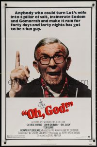 6h1194 OH GOD 1sh 1977 directed by Carl Reiner, great super close up of wacky George Burns!