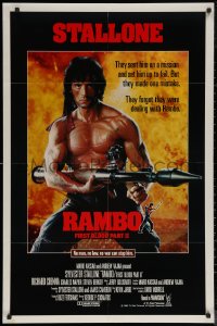 6h1273 RAMBO FIRST BLOOD PART II int'l 1sh 1985 no law, no war can stop Sylvester Stallone w/his RPG!