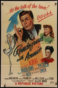 6h1281 RENDEZVOUS WITH ANNIE 1sh 1946 art of Eddie Albert, Faye Marlowe & stork, ohhhh baby!