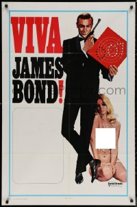 6h1506 VIVA JAMES BOND int'l 1sh 1970 artwork of Sean Connery & sexy babe in see-through outfit!