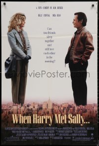 6h1514 WHEN HARRY MET SALLY 1sh 1989 giant Billy Crystal & sexy Meg Ryan over New York City!
