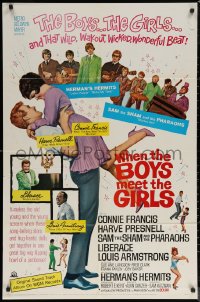 6h1515 WHEN THE BOYS MEET THE GIRLS 1sh 1965 Connie Francis, Liberace, Herman's Hermits!