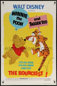 6h1533 WINNIE THE POOH & TIGGER TOO 1sh 1974 Walt Disney, characters created by A.A. Milne!