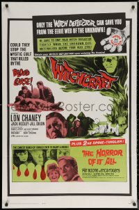 6h1535 WITCHCRAFT/HORROR OF IT ALL 1sh 1964 Lon Chaney Jr, they returned to reap BLOOD HAVOC!