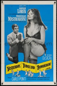 6h1545 YESTERDAY, TODAY & TOMORROW int'l 1sh R1971 sexy Sophia Loren, Marcello Mastroianni, Vittorio De Sica