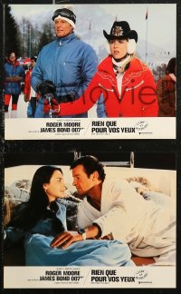 6h0022 FOR YOUR EYES ONLY 18 French LCs 1981 Roger Moore as James Bond, some different images!
