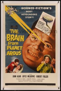 6j0077 BRAIN FROM PLANET AROUS linen 1sh 1957 evil power made him most feared man in the universe!