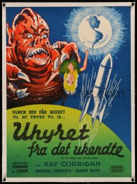 6j0027 IT! THE TERROR FROM BEYOND SPACE linen Danish 1959 different art of the monster, ultra rare!
