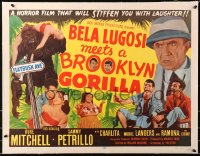 6j0043 BELA LUGOSI MEETS A BROOKLYN GORILLA linen 1/2sh 1952 it will stiffen you with laughter!