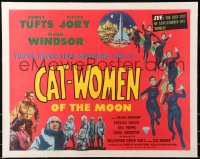 6j0045 CAT-WOMEN OF THE MOON linen 1/2sh 1953 cult classic, lost city of love-starved women, rare!