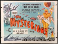 6j0056 MYSTERIANS linen style A 1/2sh 1959 they're abducting Earth's women & leveling its cities!