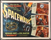 6j0059 SPACEWAYS linen style B 1/2sh 1953 Hammer, who rules space islands in the sky rules the world!