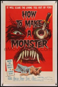 6j0115 HOW TO MAKE A MONSTER linen 1sh 1958 ghastly ghouls, it will scare the living yell out of you!