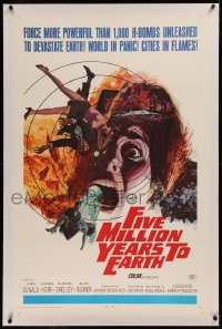6j0142 QUATERMASS & THE PIT linen 1sh 1968 Allison sci-fi horror art, Five Milion Years to Earth!