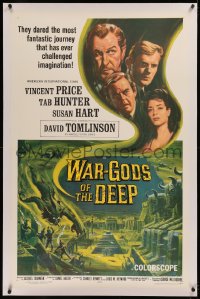 6j0166 WAR-GODS OF THE DEEP linen 1sh 1965 Vincent Price, Jacques Tourneur, most fantastic journey!